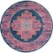 Homeroots 8 ft. Round Blue & Pink Medallion Area Rug 385257 - alternate 2